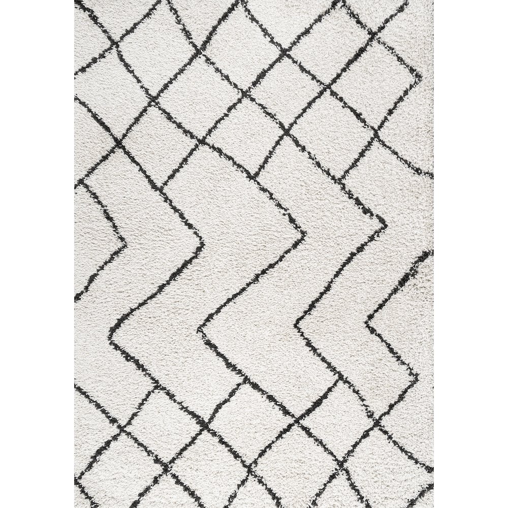 Inca Moroccan Diamond Shag Area Rug. Picture 1