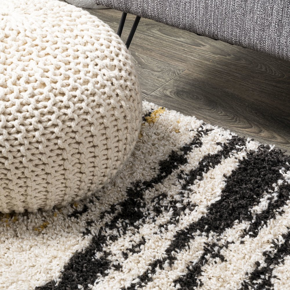 Nova Modern Bold Strie Shag Area Rug. Picture 5