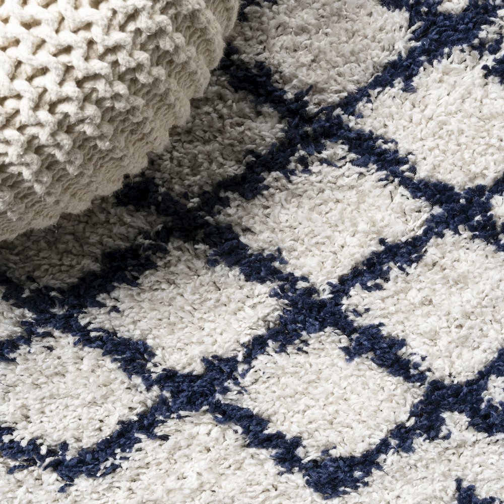 Algaida Moroccan Diamond Shag Area Rug. Picture 4