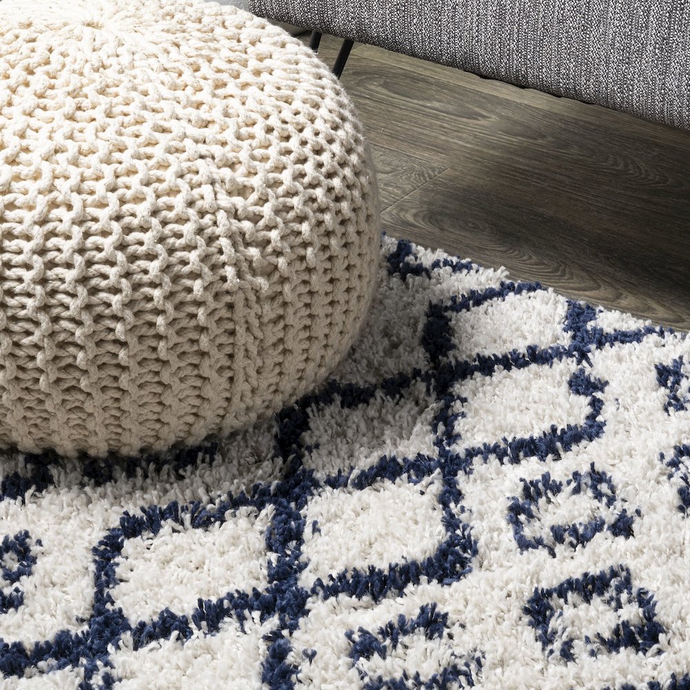Algaida Moroccan Diamond Shag Area Rug. Picture 5