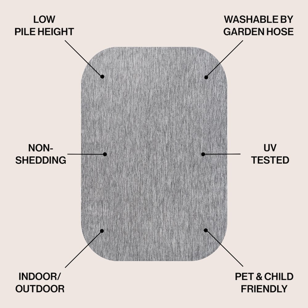 Miles Modern Minimalist Radius Corner SolidIndoor/Outdoor Shaped  Rug. Picture 2