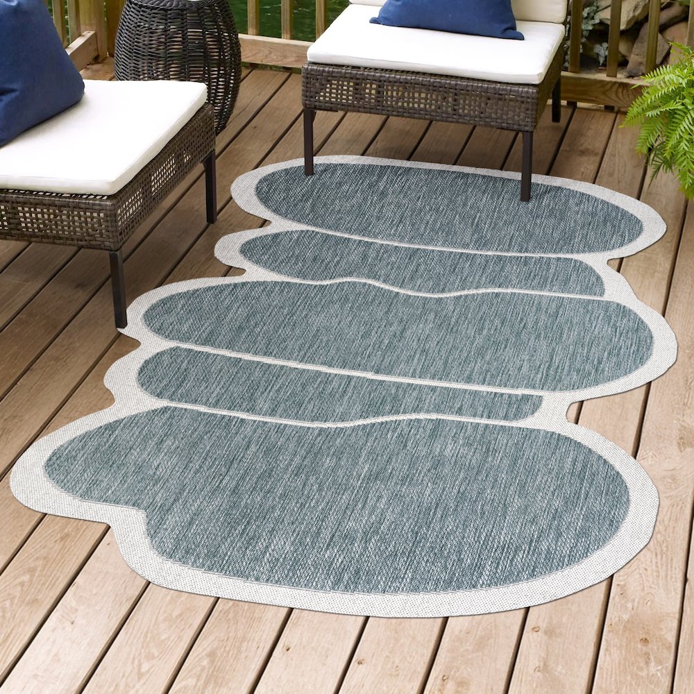 Jasper Modern Rustic Abstract   Indoor/Outdoor Shaped  Rug. Picture 1