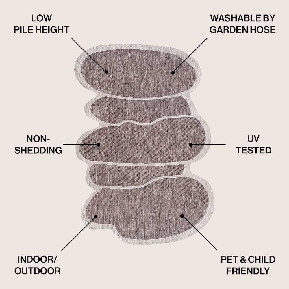 Jasper Modern Rustic Abstract Light   Indoor/Outdoor Shaped  Rug. Picture 2