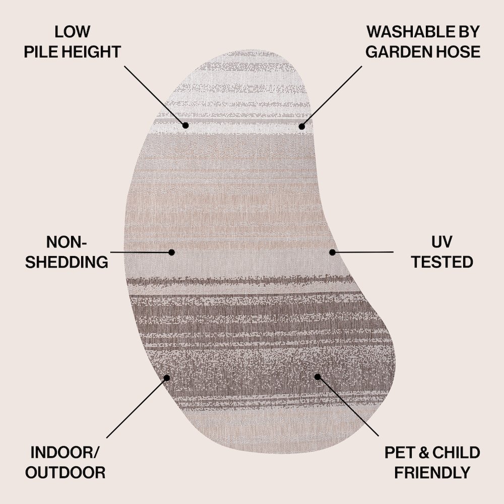 Evan Modern Rustic Organic CurveIndoor/Outdoor Shaped  Rug. Picture 2