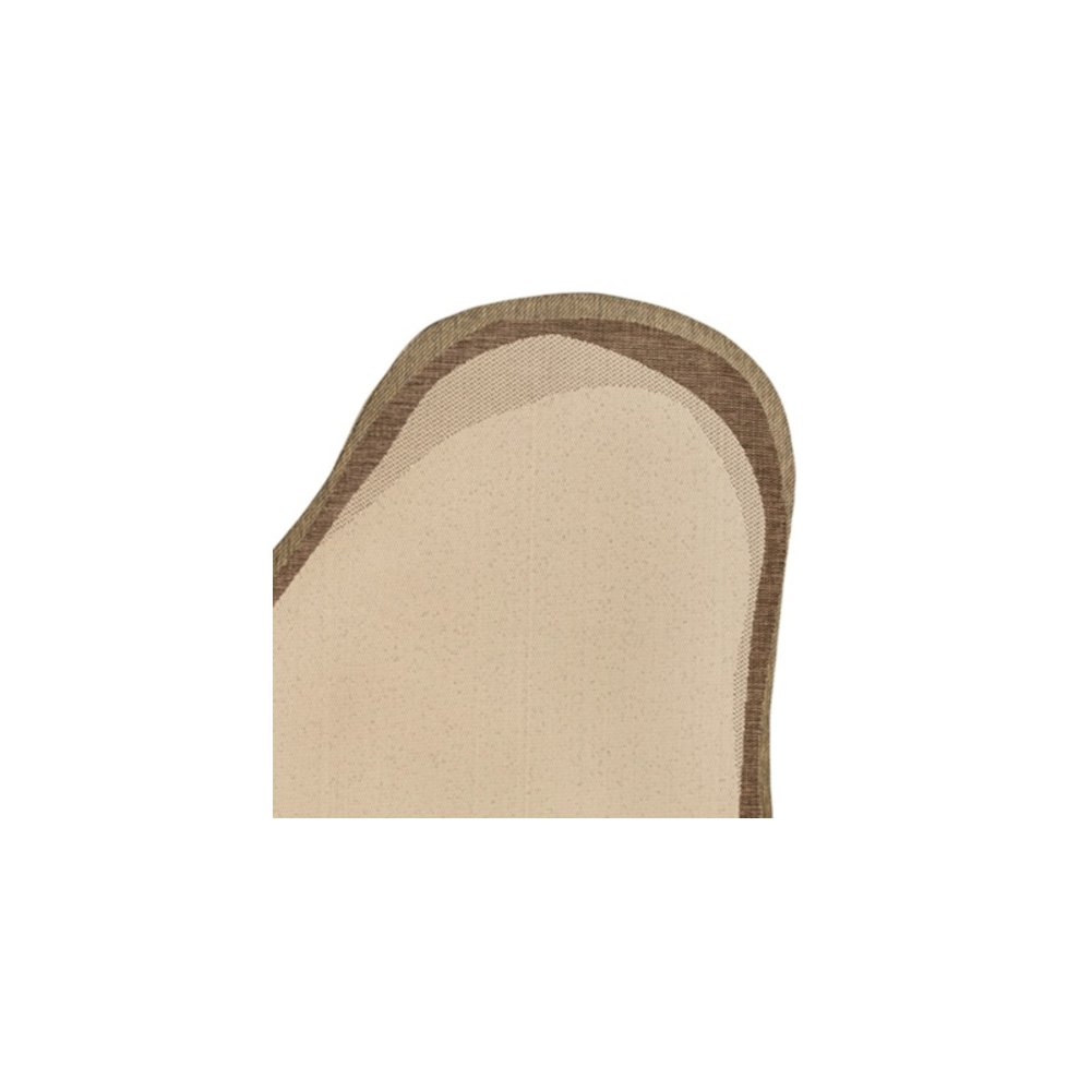 Beige/Brown 4 ft. x 6 ft. Indoor/Outdoor Shaped Area Rug. Picture 7