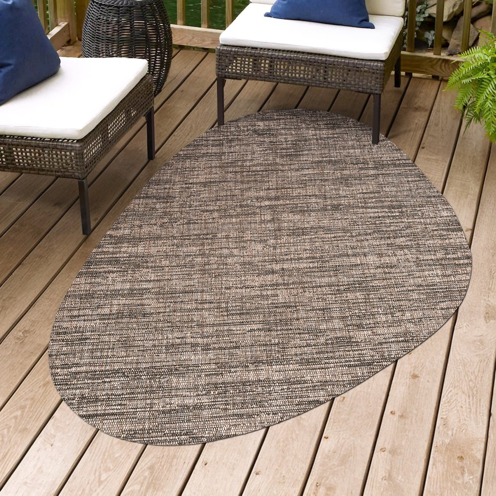Callan Modern Rustic Abstract Natural   Indoor/Outdoor Shaped  Rug. Picture 1