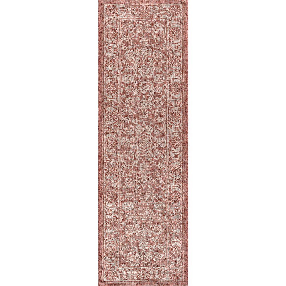 Tela Bohemian Textured Weave Floral Indoor/Outdoor Area Rug. Picture 1