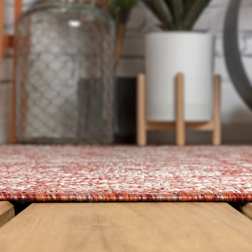 Tela Bohemian Textured Weave Floral Indoor/Outdoor Area Rug. Picture 9