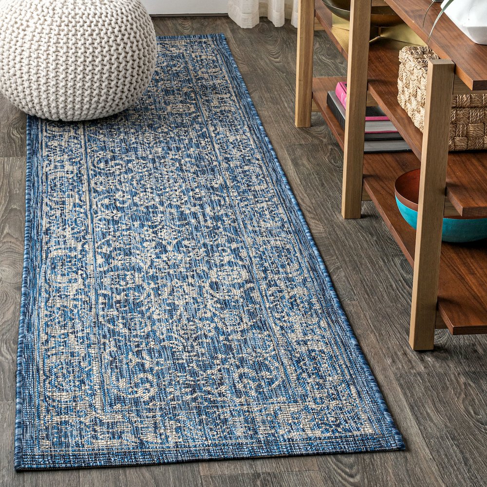 Tela Bohemian Textured Weave Floral Indoor/Outdoor Area Rug. Picture 2