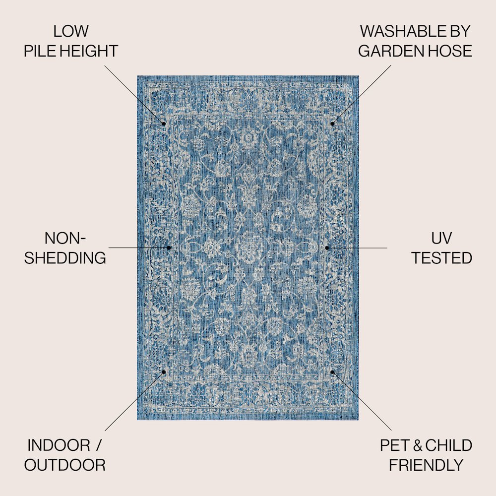 Tela Bohemian TetuWeave FloralIndoor/Outdoor  Rug. Picture 3