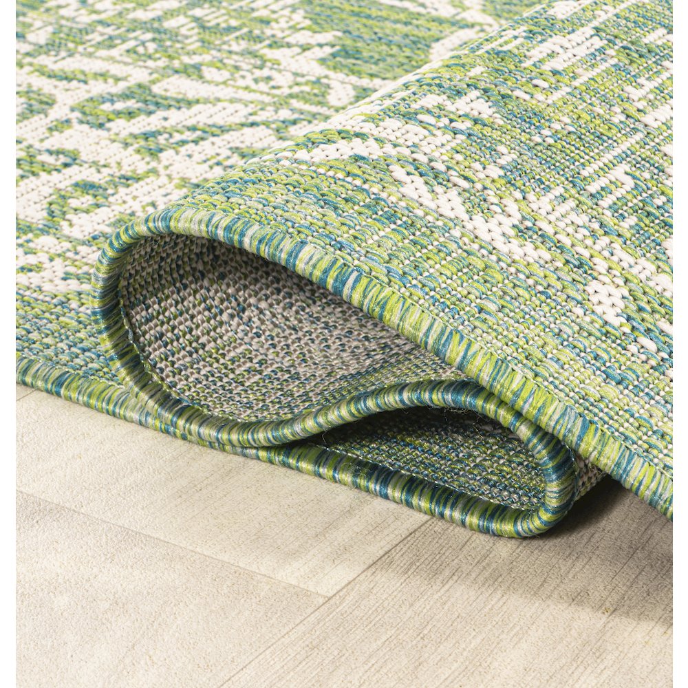 Tela Bohemian Textured Weave Floral Indoor/Outdoor Area Rug. Picture 6