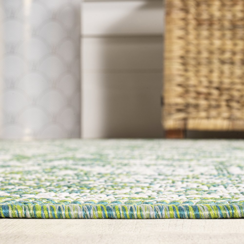 Tela Bohemian Textured Weave Floral Indoor/Outdoor Area Rug. Picture 9