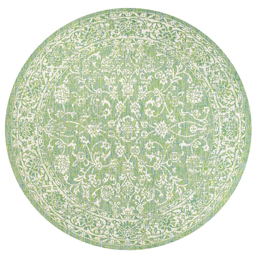 Tela Bohemian Textured Weave Floral Indoor/Outdoor Area Rug. Picture 1