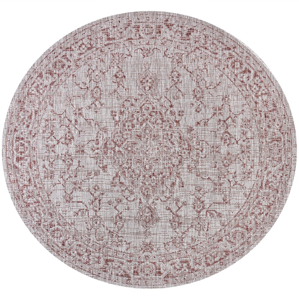 Rozetta Boho Medallion Textured Weave Indoor/Outdoor Area Rug. Picture 1