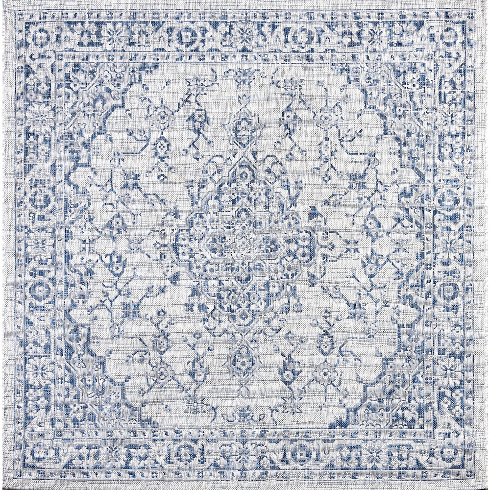 Rozetta Boho Medallion Textured Weave Indoor/Outdoor Area Rug. Picture 1