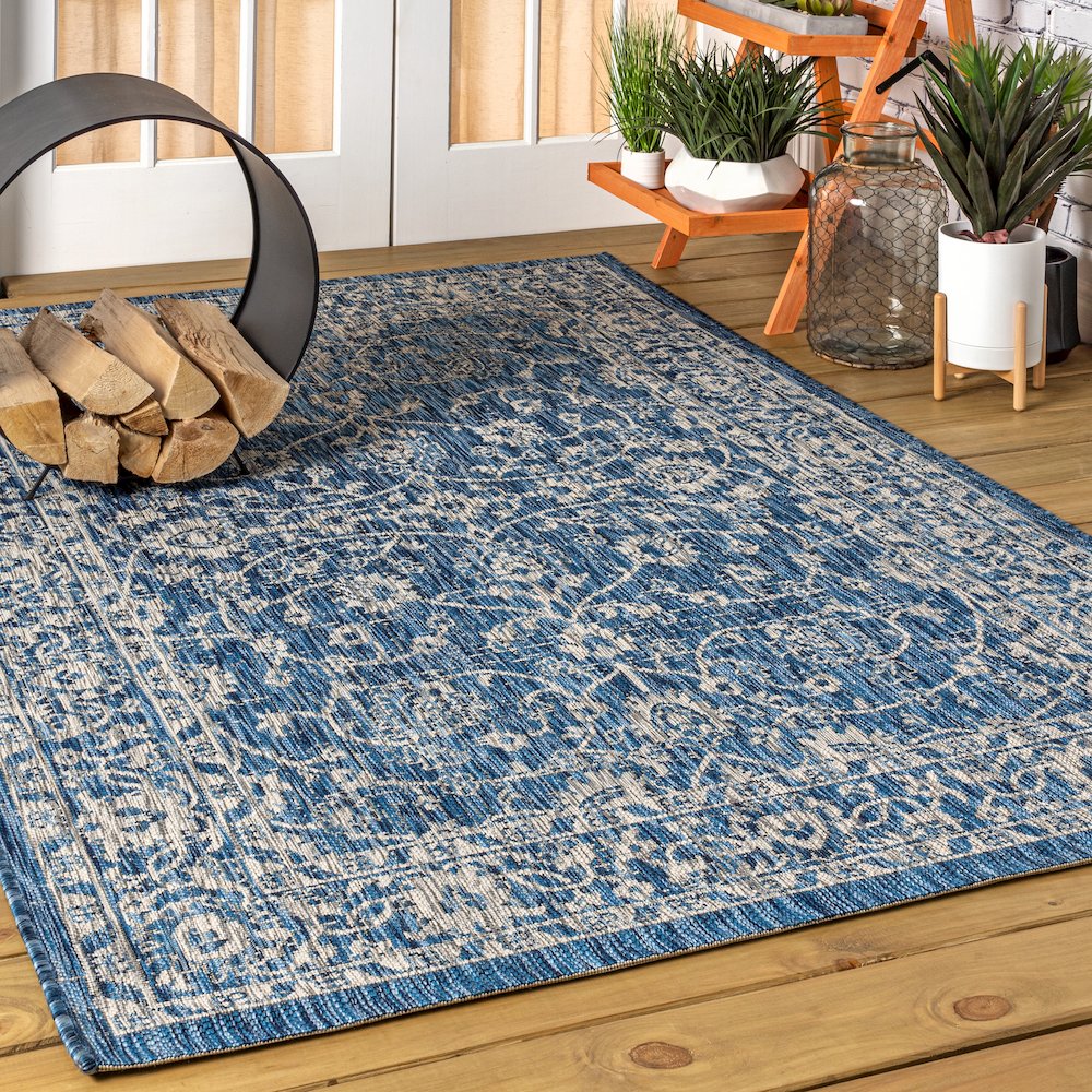 Palazzo Vine And Border Textured Weave Indoor/Outdoor Area Rug. Picture 2