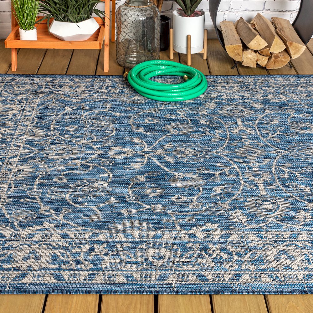 Palazzo Vine And Border Textured Weave Indoor/Outdoor Area Rug. Picture 4