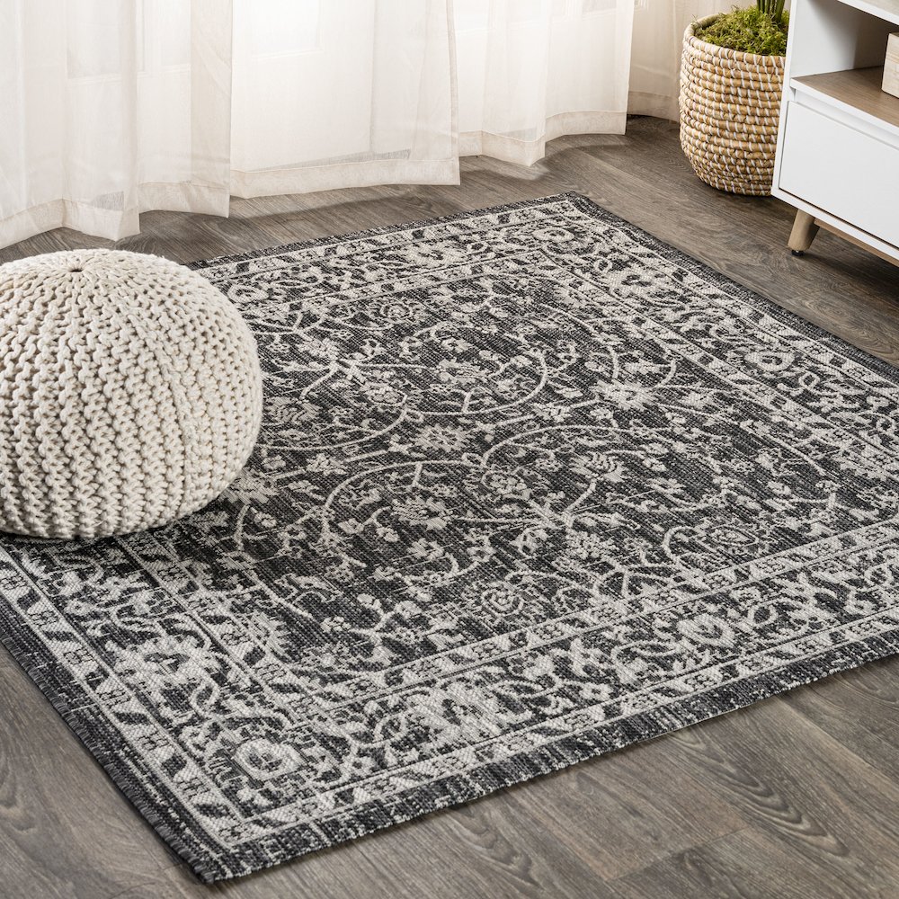 Palazzo Vine And Border Textured Weave Indoor/Outdoor Area Rug. Picture 2