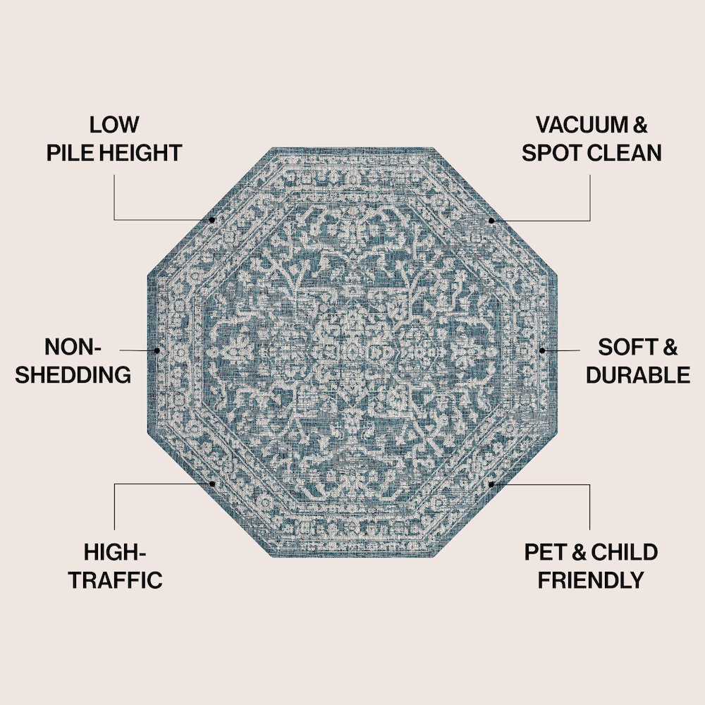 Malta Bohemian Medallion Textured Weave Red/Taupe Indoor/Outdoor Area Rug. Picture 4