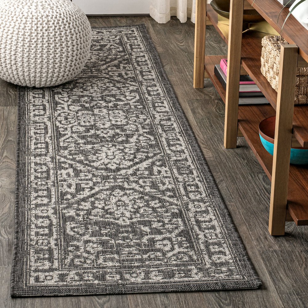 Malta Bohemian Medallion Textured Weave Indoor/Outdoor Area Rug. Picture 2