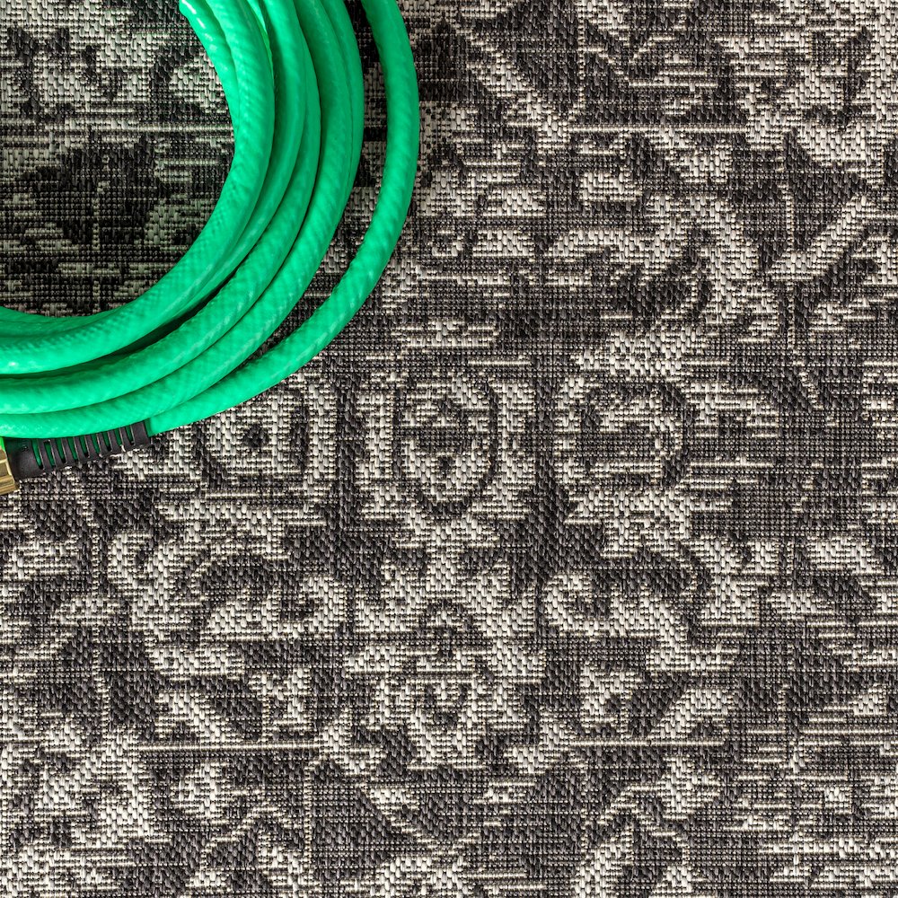 Malta Bohemian Medallion Textured Weave Indoor/Outdoor Area Rug. Picture 4