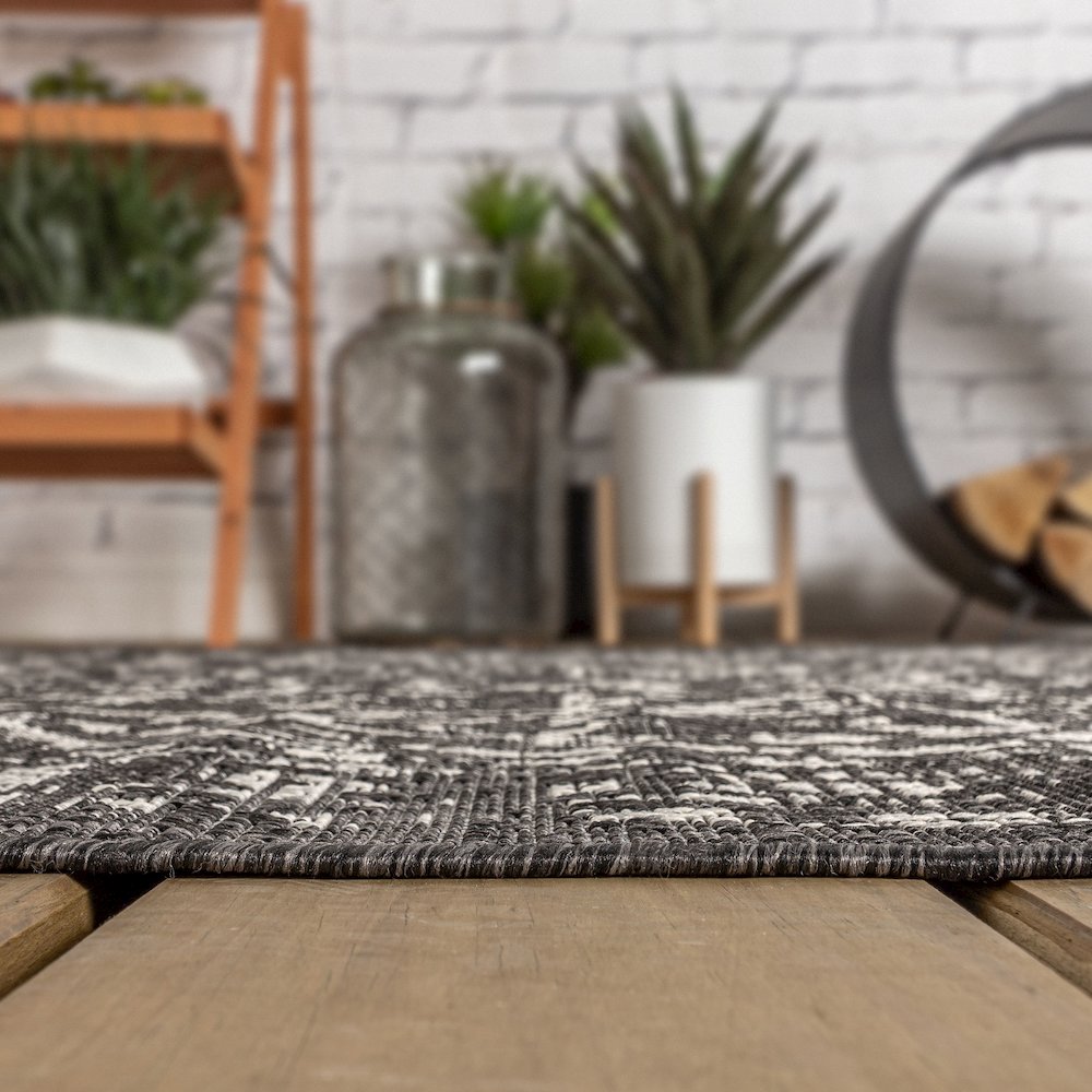Malta Bohemian Medallion Textured Weave Indoor/Outdoor Area Rug. Picture 9