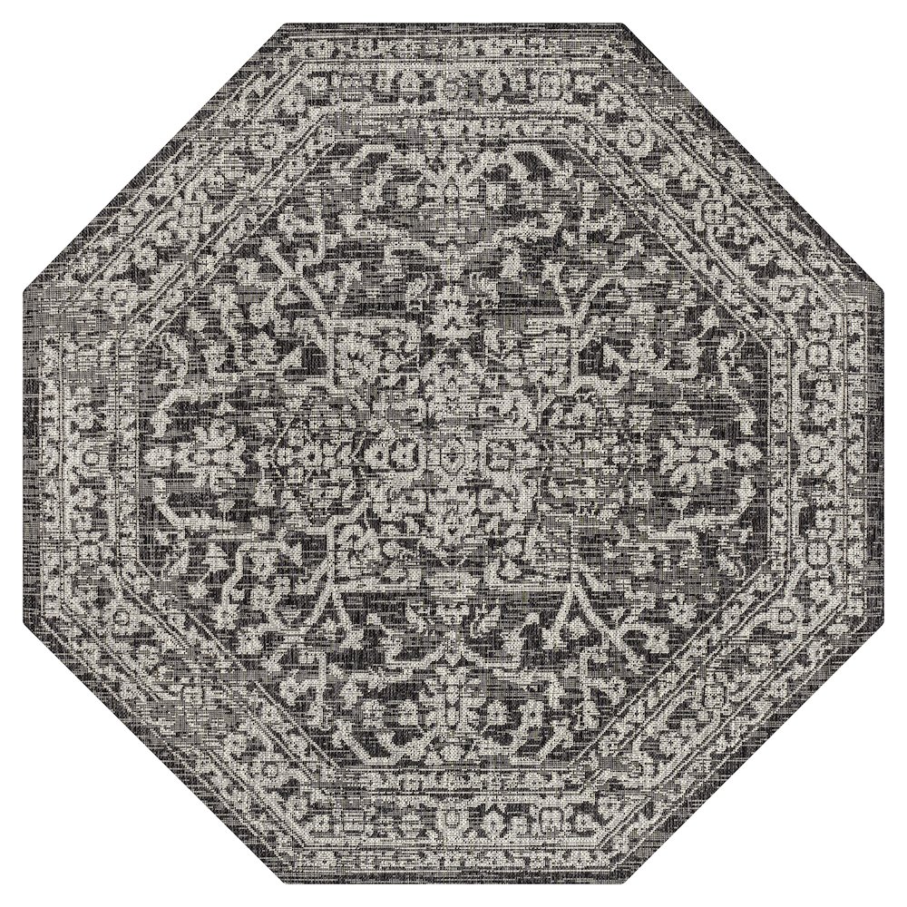 Malta Bohemian Medallion Textured Weave Red/Taupe Indoor/Outdoor Area Rug. Picture 1
