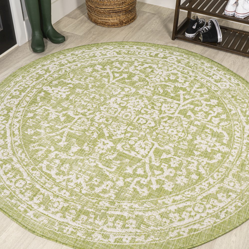 Malta Bohemian Medallion Textured Weave Indoor/Outdoor Area Rug. Picture 2