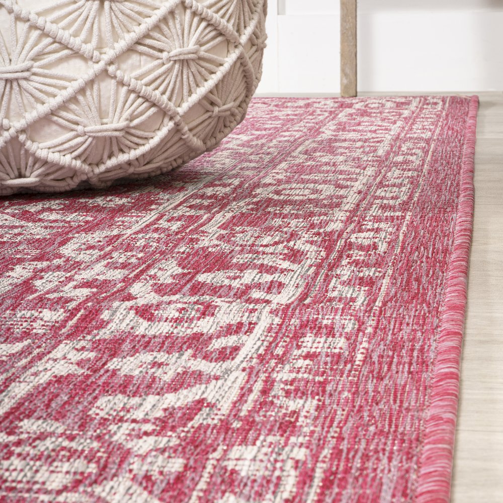 Malta Bohemian Medallion Textured Weave Indoor/Outdoor Area Rug. Picture 5