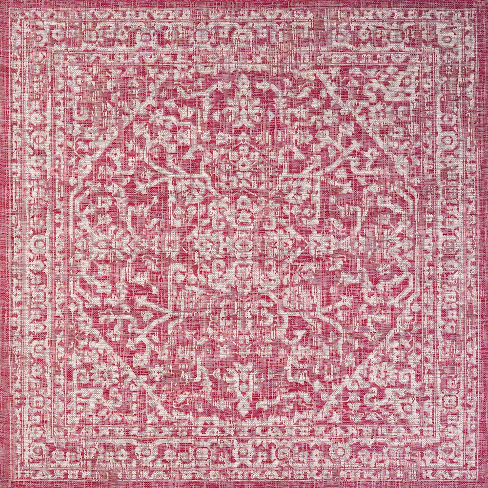 Malta Bohemian Medallion Textured Weave Indoor/Outdoor Area Rug. Picture 1