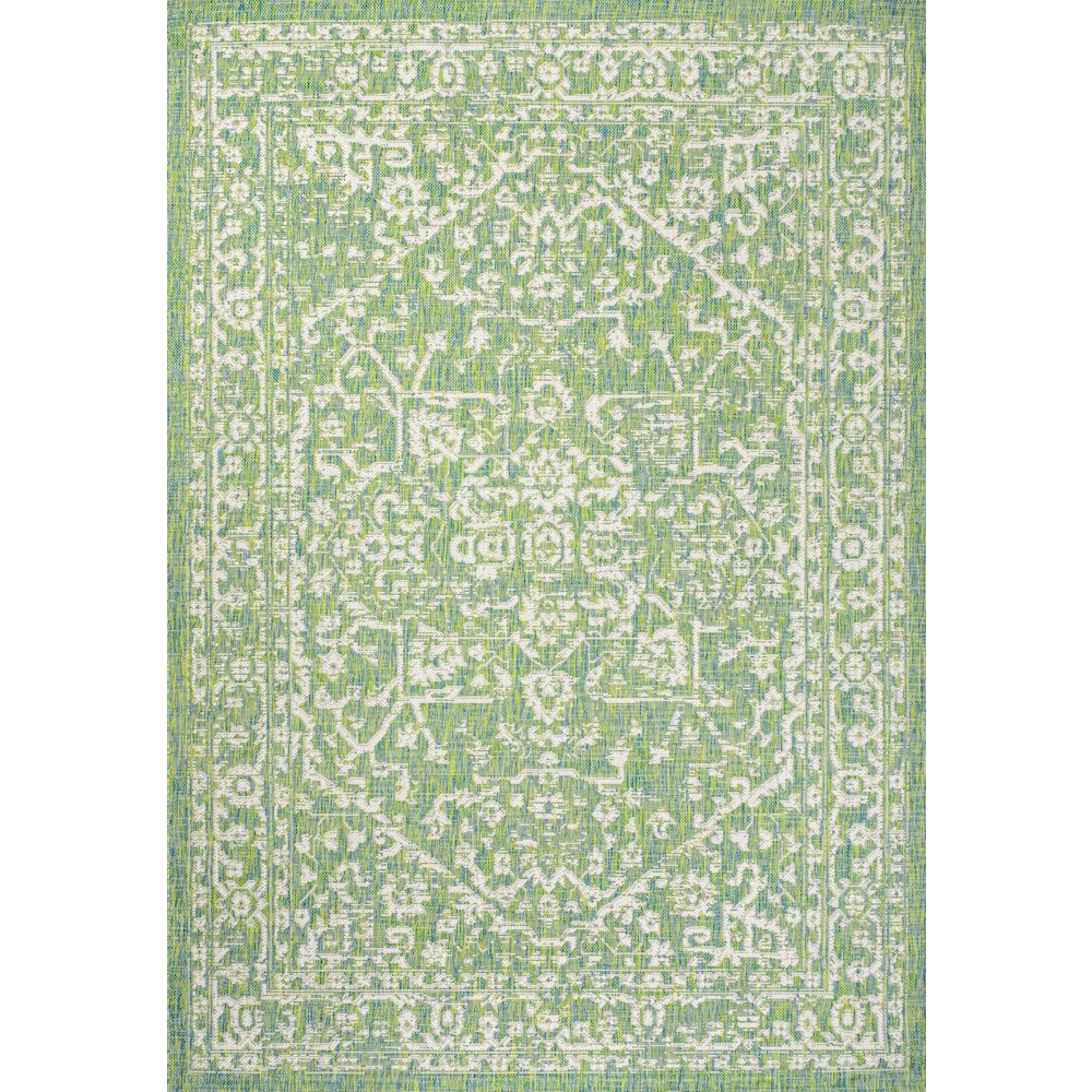 Malta Bohemian Medallion Textured Weave Indoor/Outdoor Area Rug. Picture 1
