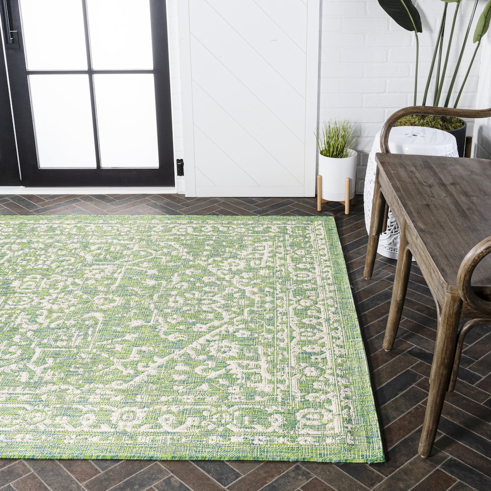 Malta Bohemian Medallion Textured Weave Indoor/Outdoor Area Rug. Picture 7