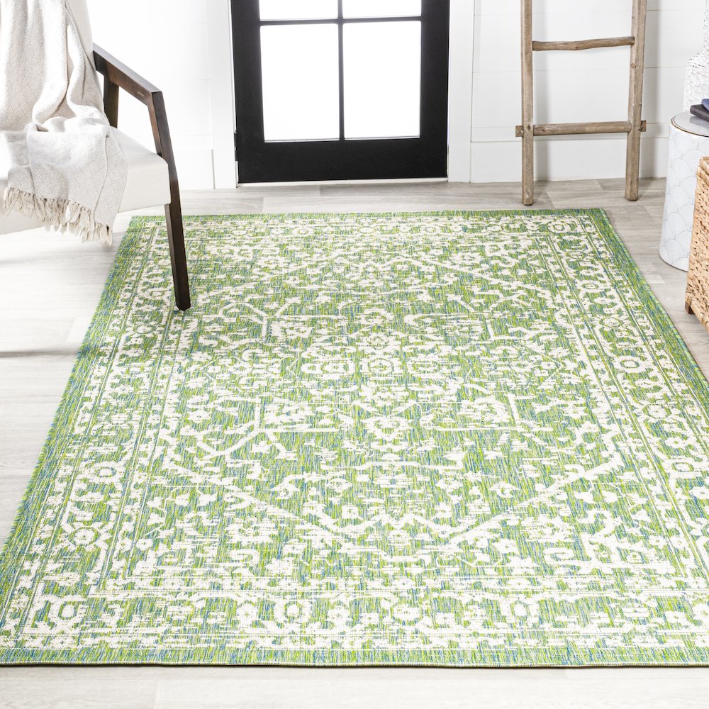 Malta Bohemian Medallion Textured Weave Indoor/Outdoor Area Rug. Picture 4