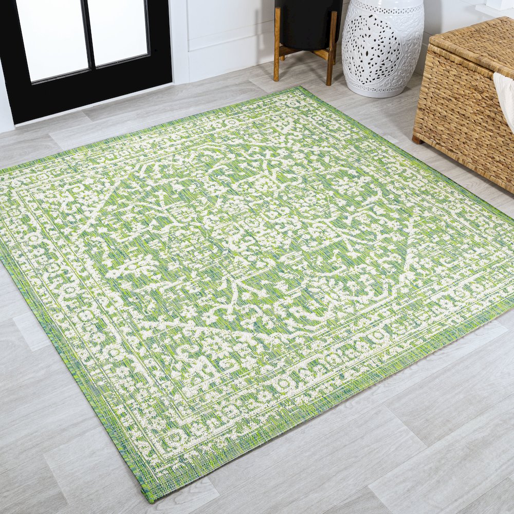 Malta Bohemian Medallion Textured Weave Indoor/Outdoor Area Rug. Picture 2