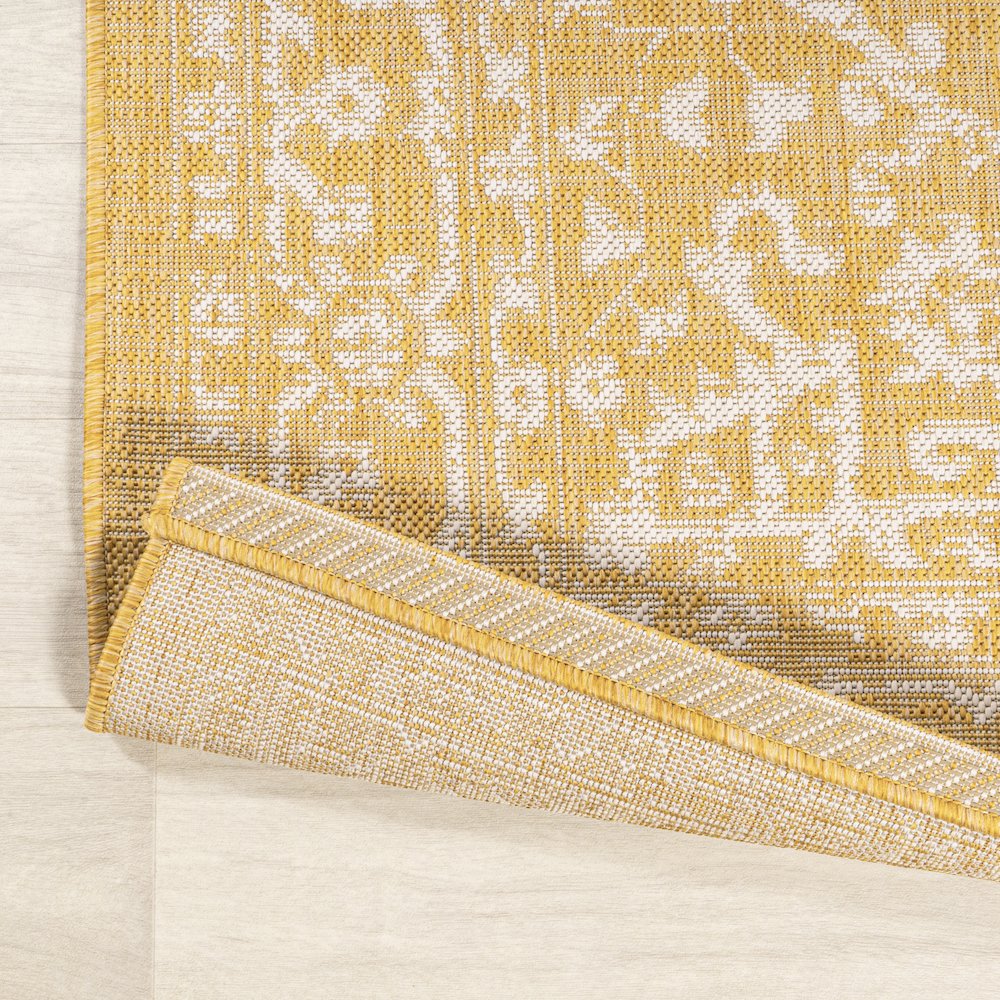 Malta Bohemian Medallion Textured Weave Indoor/Outdoor Area Rug. Picture 3