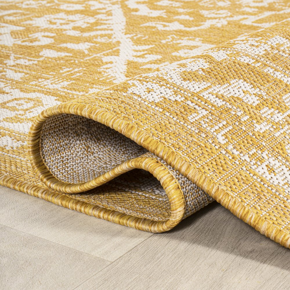 Malta Bohemian Medallion Textured Weave Indoor/Outdoor Area Rug. Picture 6