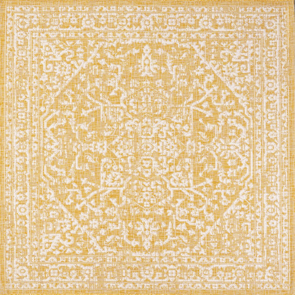 Malta Bohemian Medallion Textured Weave Indoor/Outdoor Area Rug. Picture 1