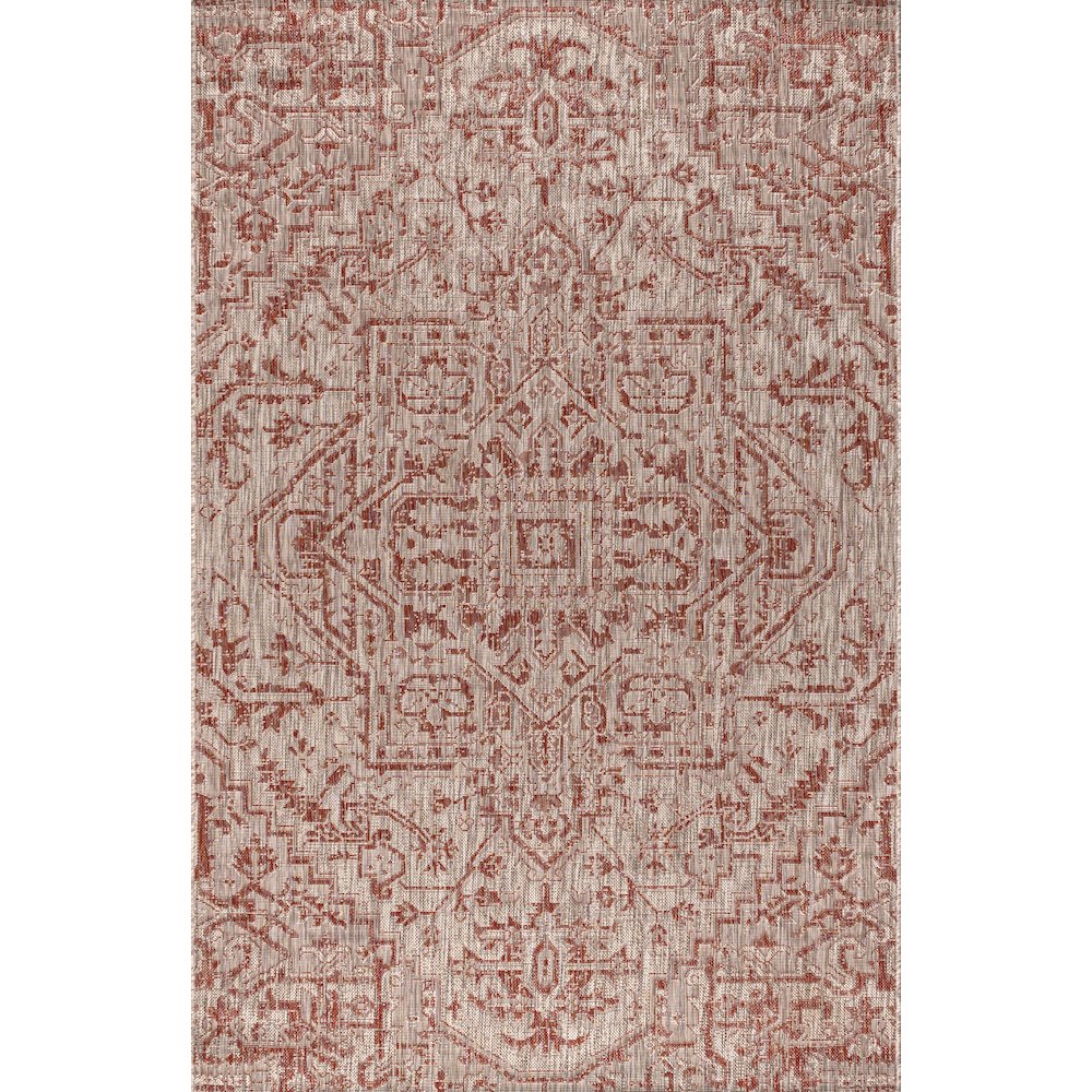 Estrella Bohemian Medallion Textured Weave Indoor/Outdoor Area Rug. Picture 1