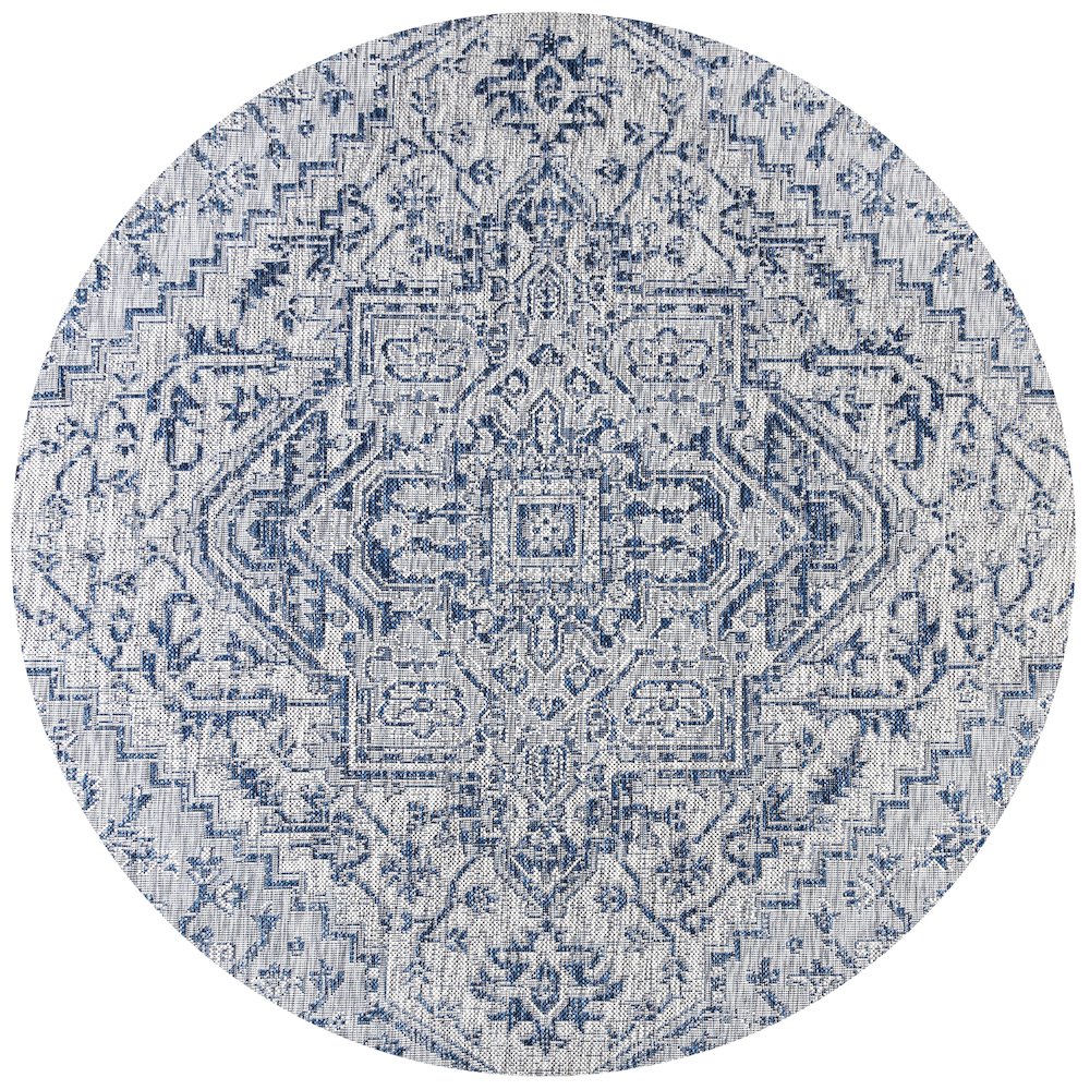 Estrella Bohemian Medallion Textured Weave Indoor/Outdoor Area Rug. Picture 1