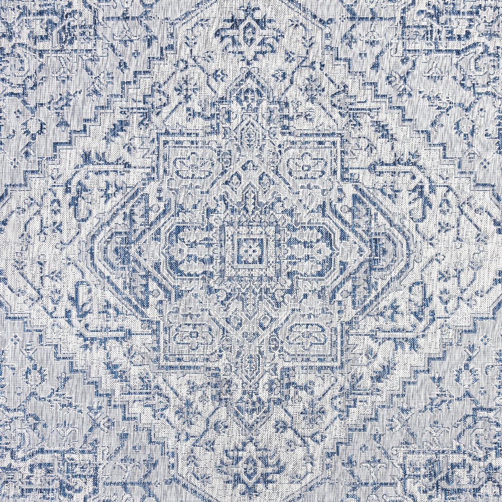 Estrella Bohemian Medallion Textured Weave Indoor/Outdoor Area Rug. Picture 1