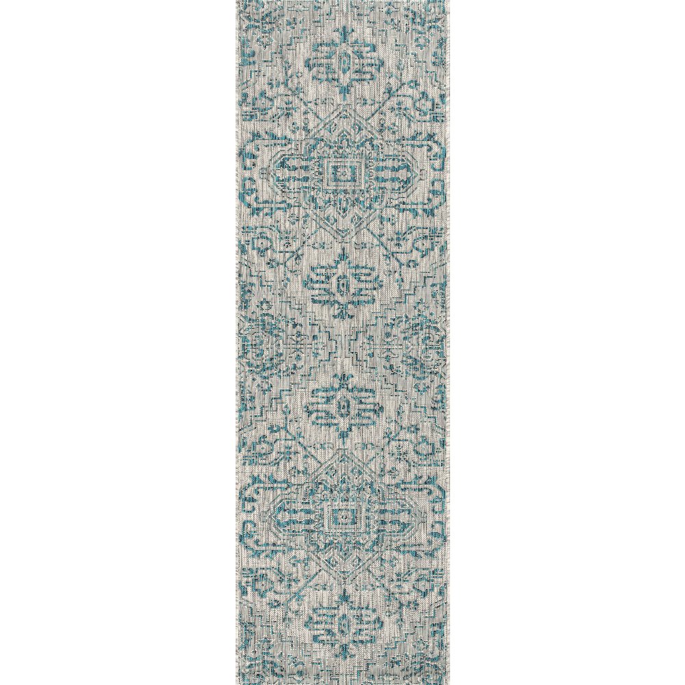 Estrella Bohemian Medallion Textured Weave Indoor/Outdoor Area Rug. Picture 1