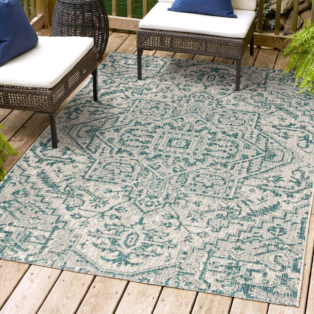 Estrella Bohemian Medallion TetuWeaveIndoor/Outdoor  Rug. Picture 2