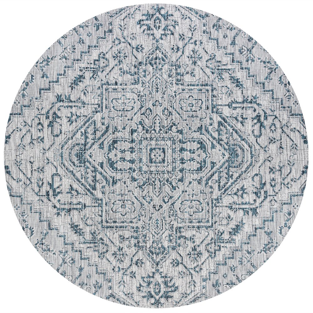 Estrella Bohemian Medallion Textured Weave Indoor/Outdoor Area Rug. Picture 1
