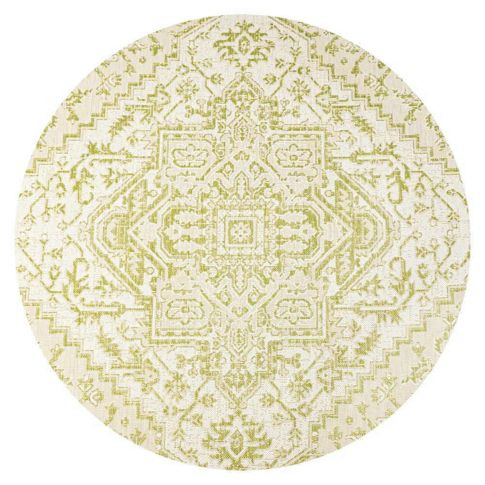 Estrella Bohemian Medallion Textured Weave Indoor/Outdoor Area Rug. Picture 1