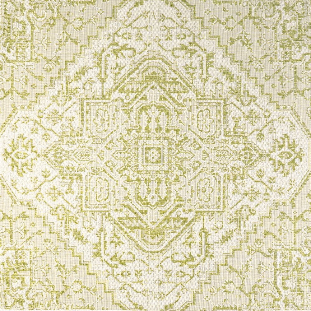 Estrella Bohemian Medallion Textured Weave Indoor/Outdoor Area Rug. Picture 1