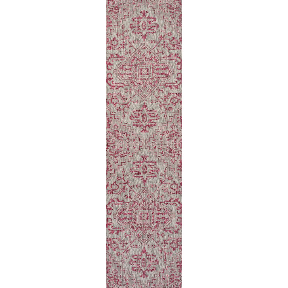 Estrella Bohemian Medallion Textured Weave Indoor/Outdoor Area Rug. Picture 1