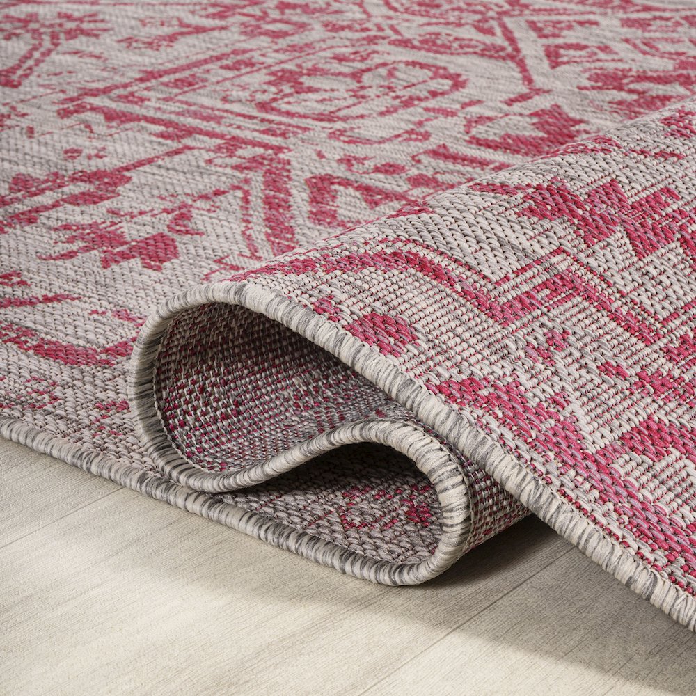 Estrella Bohemian Medallion Textured Weave Indoor/Outdoor Area Rug. Picture 6