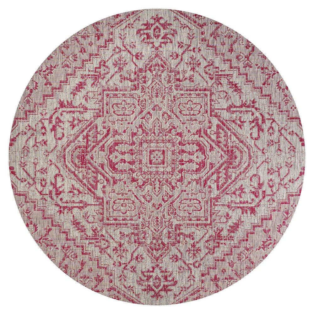 Estrella Bohemian Medallion Textured Weave Indoor/Outdoor Area Rug. Picture 1