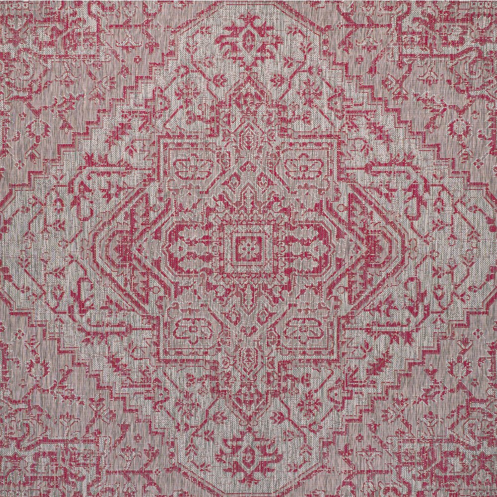 Estrella Bohemian Medallion Textured Weave Indoor/Outdoor Area Rug. Picture 1