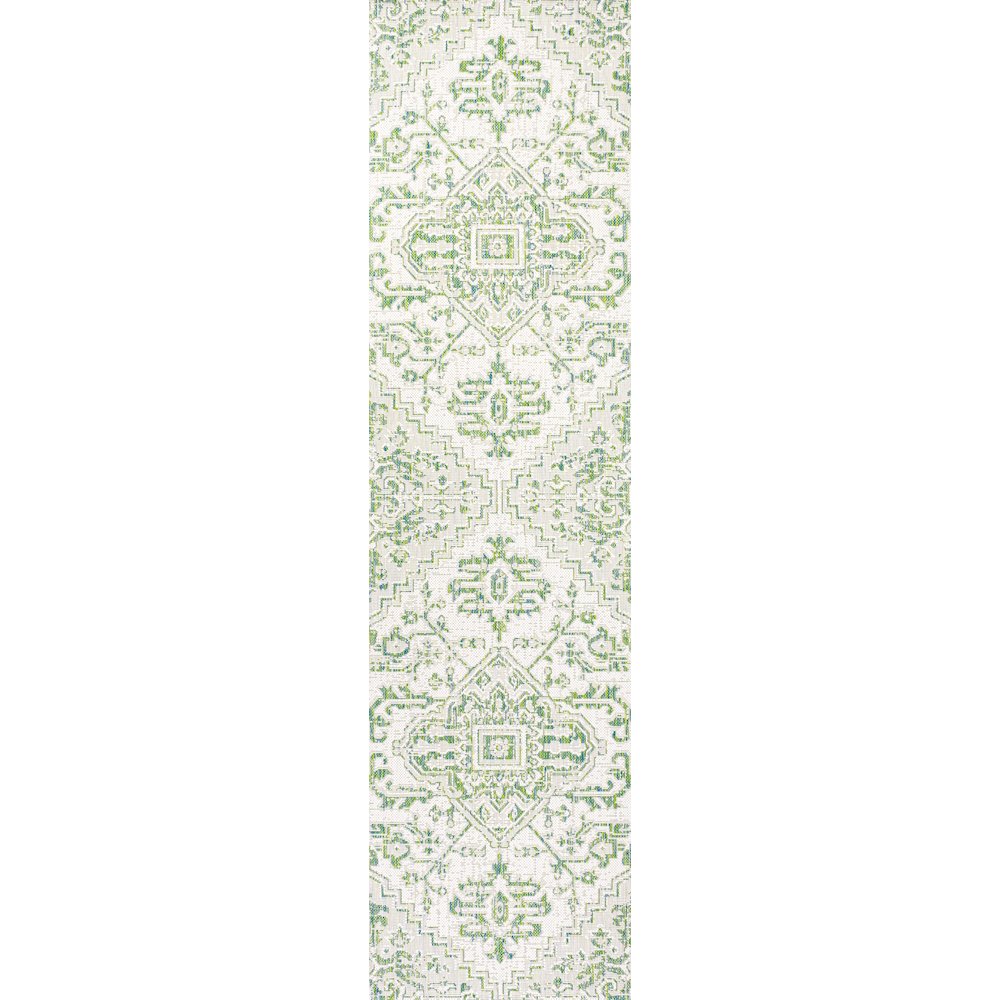 Estrella Bohemian Medallion Textured Weave Indoor/Outdoor Area Rug. Picture 1